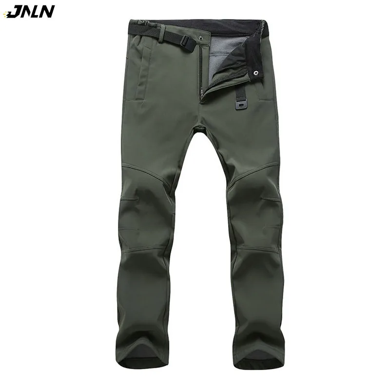 JNLN pantalones de lana de invierno para hombre, pantalones de trabajo impermeables para senderismo, escalada, Camping, deportes al aire libre, montañismo, esquí, pantalones cálidos