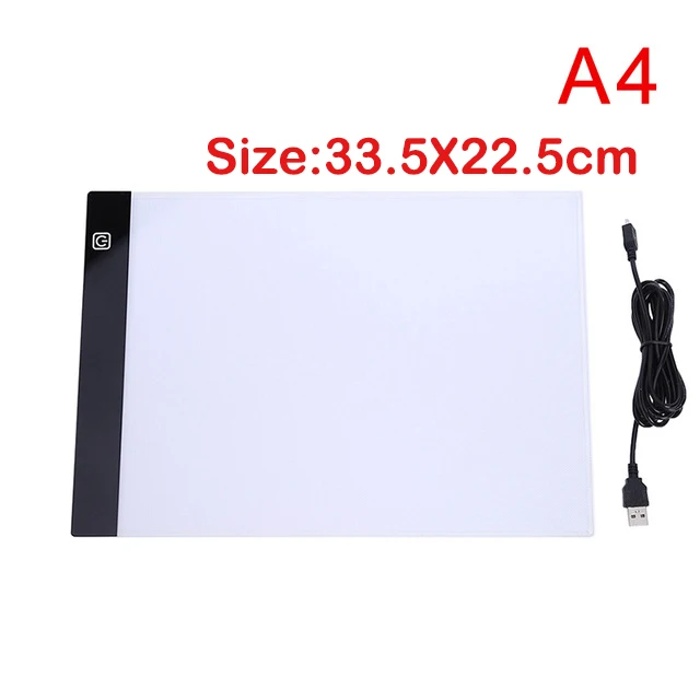 A3/A4/A5 Size Three Level Dimmable Led Light Pad,Tablet Eye Protection Easier for Diamond Painting Embroidery Tools Accessories