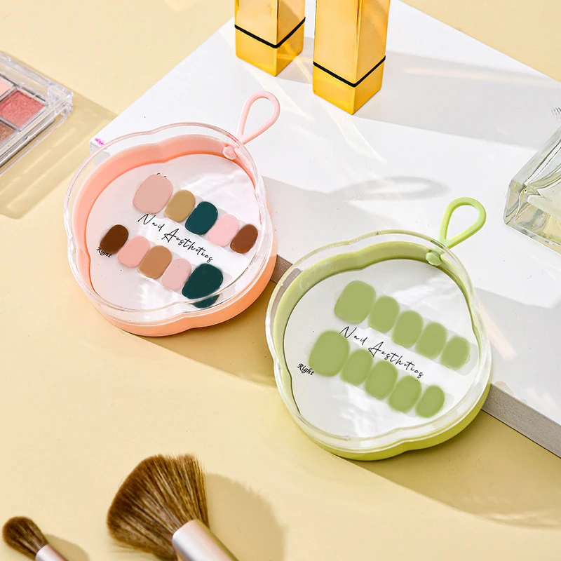 1 PCS Empty Press-On Nail Storage Plastic Four-leaf Clover Shape Boxes With Lanyard Clear Nail Packaging Case Storage Tool