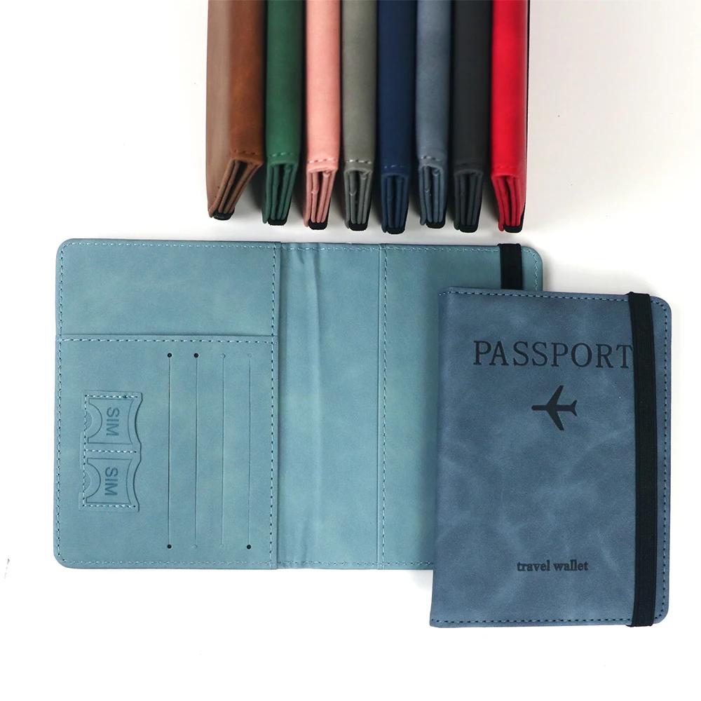 Personalisiertes PU-Leder Kartenetui Passhalter RFID-Passhülle Reisebrieftasche Multifunktionale ID-Tasche – Detail 4