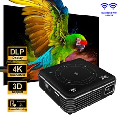 ICANZUO P11 Mini Projector Portable TYPE-C DLP Projector Support  3D 4k Movie OS 9.0 HD Projection Machines with Built-in Speak