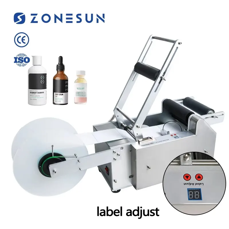 

TB-50 Semi Auto Round Bottle Labeling Machine With Pedal Switch Semi Auto Labeler Semi Automatic Label Applicator