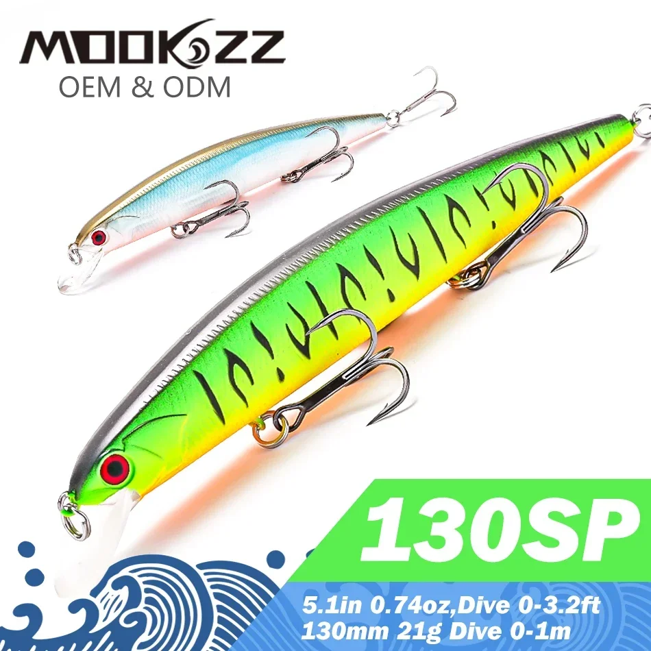 MOOKZZ 2023 New Arrival Hot Sale 130mm 21g Suspension Minnow Hard Fishing Lure Bait Fishing Tackle Artificial Lures Bait