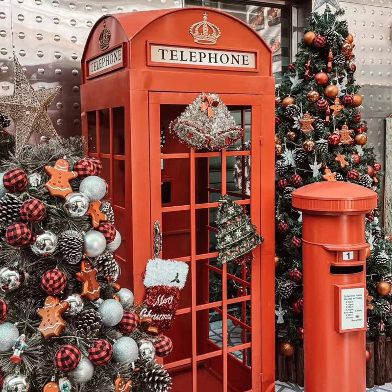 Red Phone Booth Christmas Decoration Custom Wedding Phone Booth Antique London Phone Booth