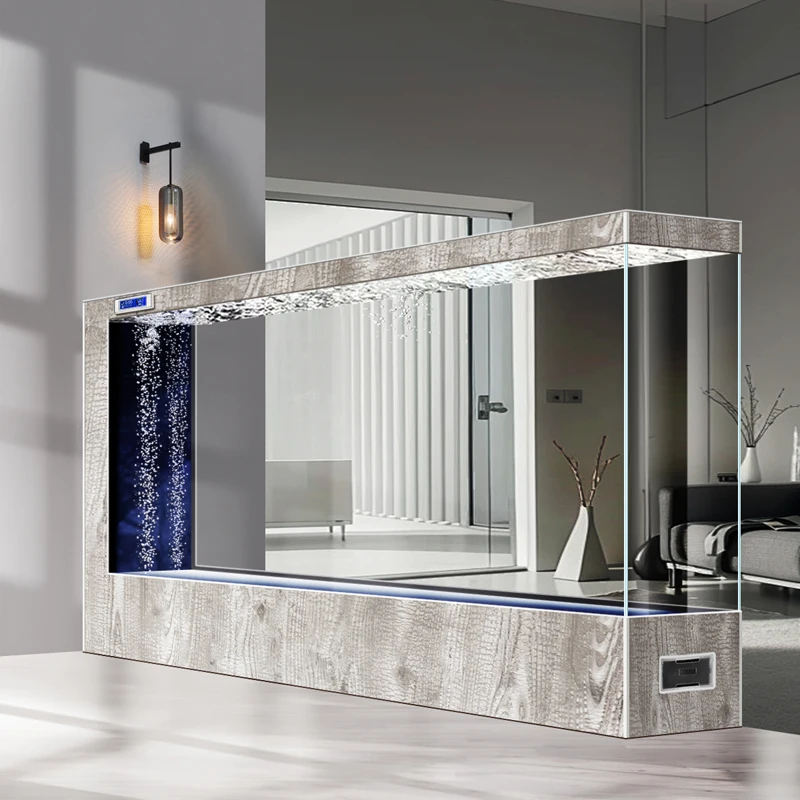 Screen partition fish tank living room floor-to-ceiling aquarium household ultra-white glass