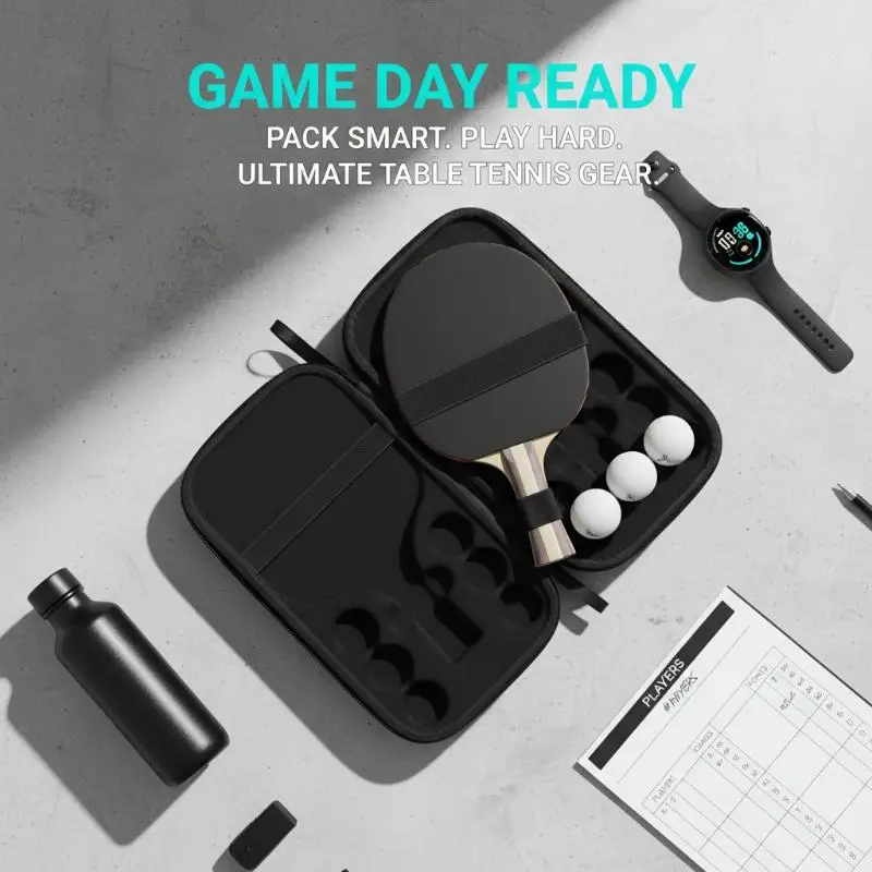 

Сумка для ракеток для настольного тенниса, портативная, с жестким корпусом, ударопрочная, устойчивая к падениям и износу, сумка для хранения из EVA, спортивная сумка для настольного тенниса