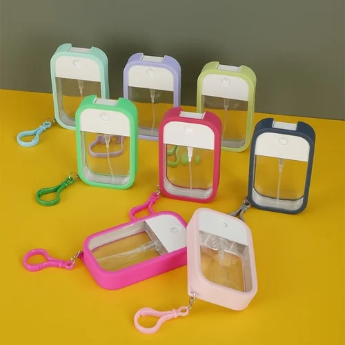 Imagen 2 del producto Mini botella pulverizadora de tarjetas de 45ml, desinfectante de manos, botellas de Alcohol, botella recargable, prensa de viaje, subembotellado portátil, herramienta cosmética