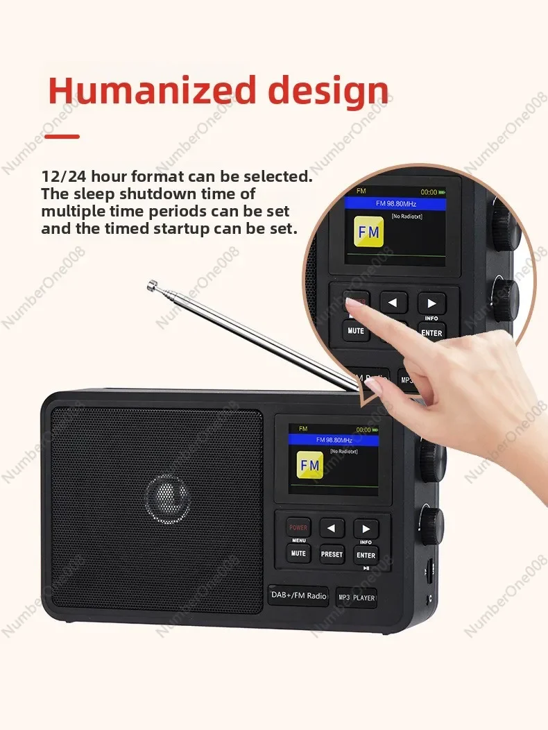 WiFi 휴대용 DAB FM 라디오 43 LCD 화면 블루투스 스피커 USB TF 카드 지원