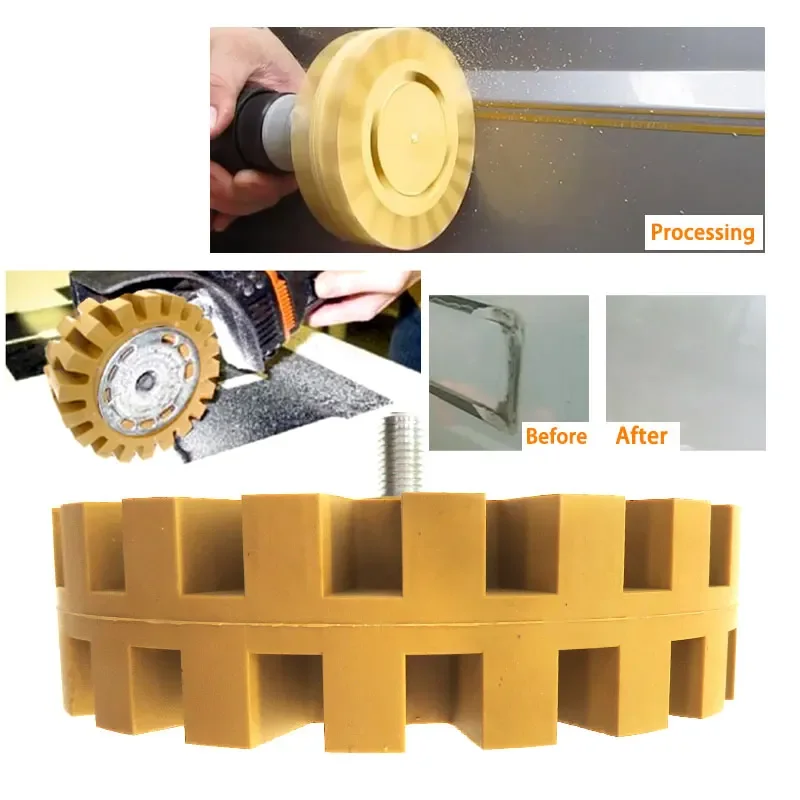 4inch Decal Removal Rubber Eraser Wheel For Pinstripes Stickers Adhesive Grinding Car Pneumatic Paint Cleaner Polish Tool