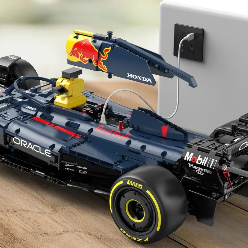 2509szt RASTAR Technic R/C 1:8 Bull F1 RB19 Bricks Super racing F1 Formula Building Blocks Samochód architektoniczny model Zabawki chłopiec Prezent