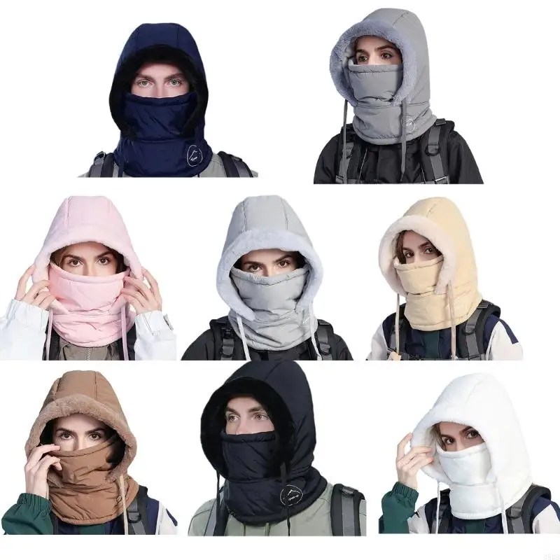 39bb épaissison ushanka 21-23 pouces tête Cir Furry doublure à capuche masque chaude pour temps froid