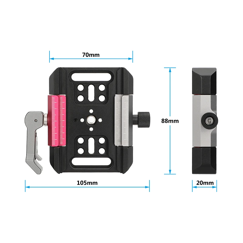 CAMVATE Arca-type Quick Release Clamp Manfrotto Baseplate For DSLR Camera Cage, Gimbal and 577/ 501/ 504/ 701 Tripods BallHead