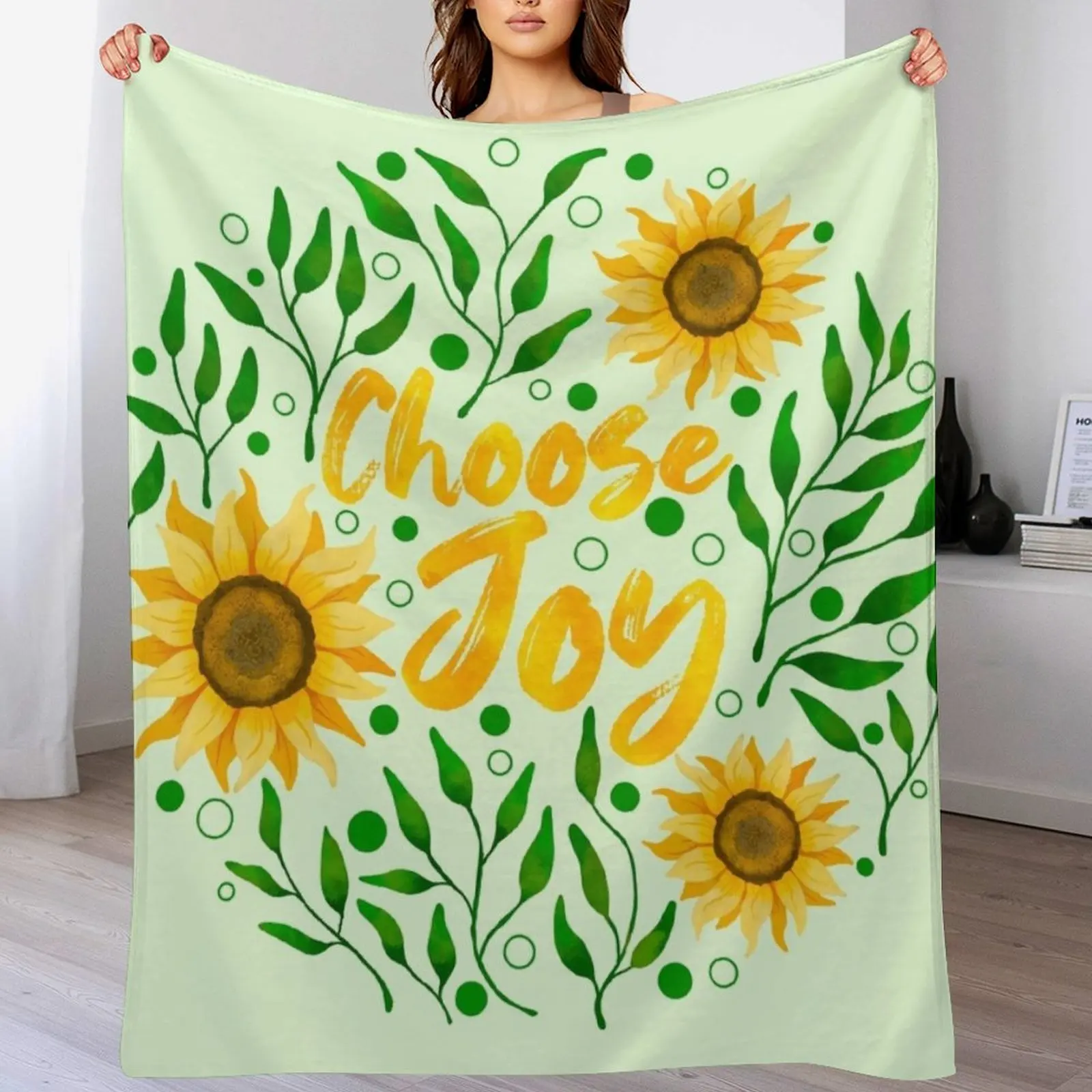 

Choose Joy Floral Throw Blanket Easy Care Comfortable Blanket for Couch