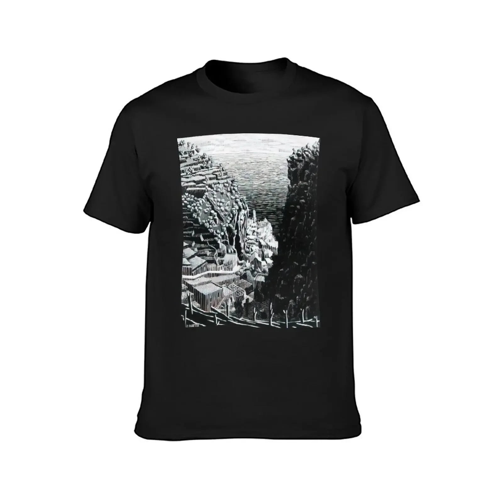 Atrani, Coast of Amalfi - 1932 By MC Escher T-Shirt quick-drying oversized vintage graphic tee mens vintage t shirts