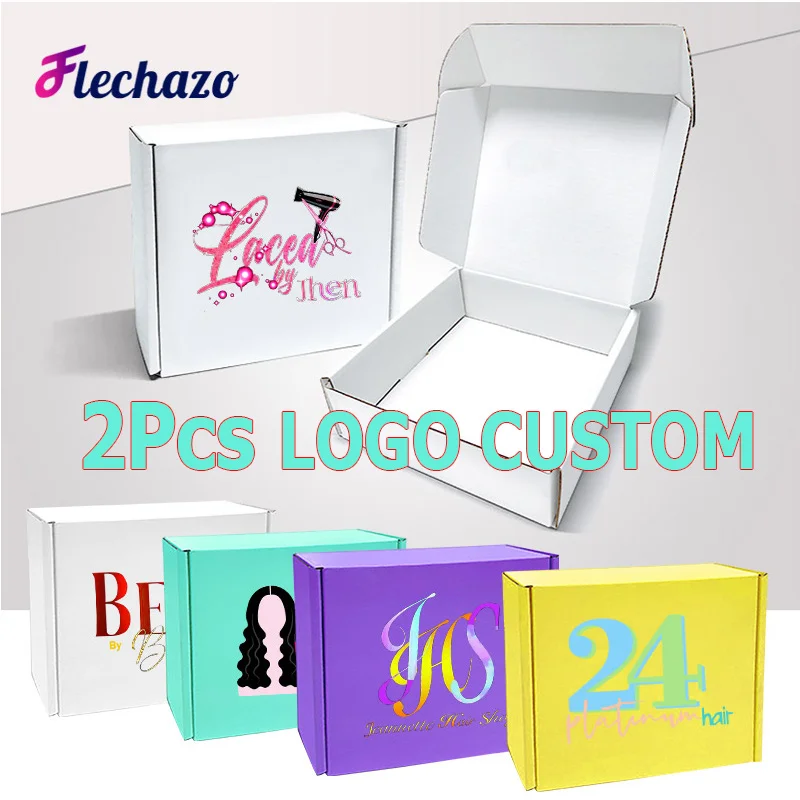 

Gift Box Paper 2pcs Black Color Packaging Boxes Personalized Logo Gifts Kraft Paper Box For Wig Jewelry