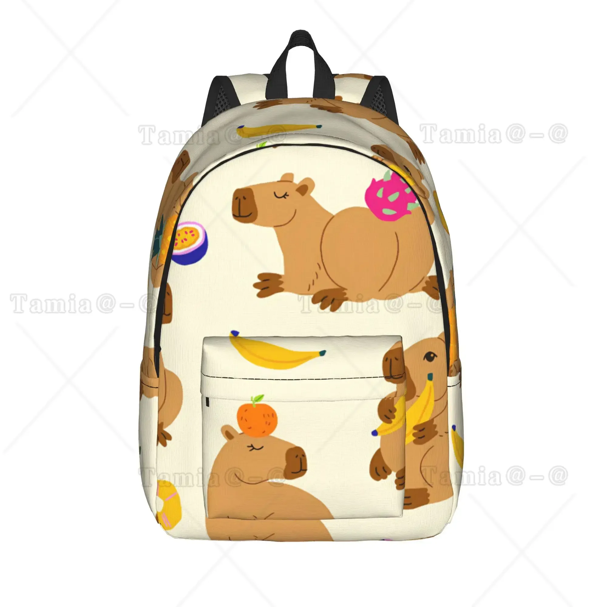 Tropical Fruit Capybara Backpack  Streetwear Backpacks Youth Travel Durable High School Bags Designer Rucksack