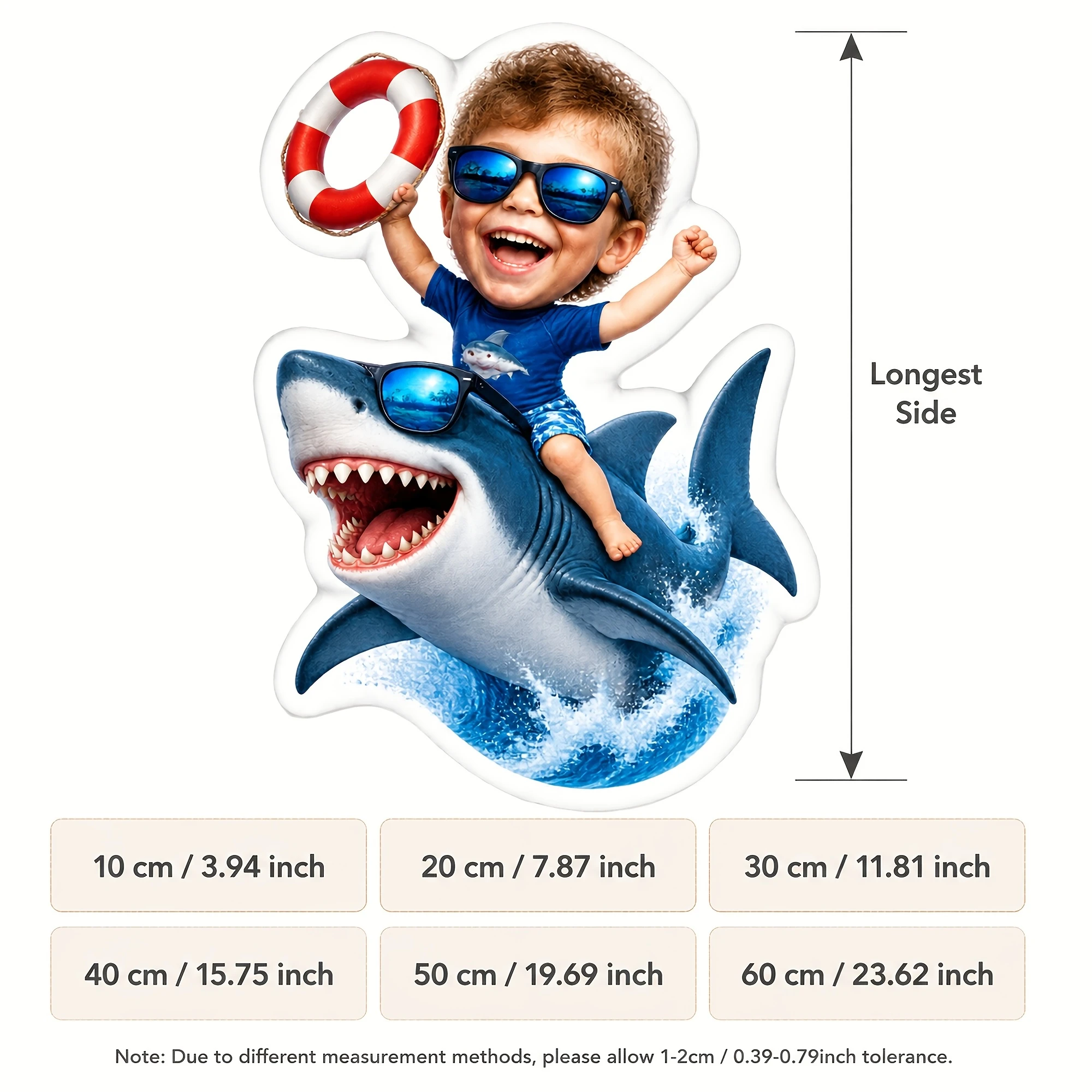 1pc [2D Flat] Custom Double Sided Printed Novelty Shark Shaped Throw Pillow, Fun Poolside Cushion for Playful Room Decor and Rel