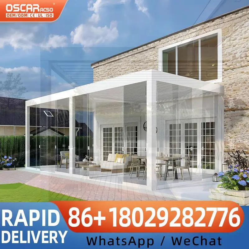 Motorized Aluminum Pergola with Adjustable Retractable Louver Roof Waterproof Patio Cover for Backyard Garden Outdoor pergola