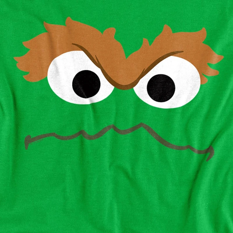 Popfunk Sesame Street Oscar der Grouch Gesichts-T-Shirt (S-4XL) und Pappbuch-Set für Kleinkinder, Sommer 2026 Neu – Detail 4