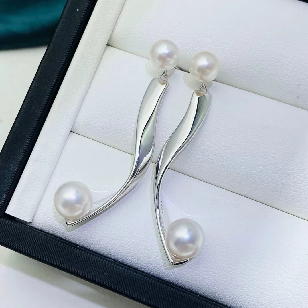 

Wholesale 925 Sterling Silver Earrings Mount Findings Settings Base Mounting Parts Accessory for 6.5-8mm Pearls