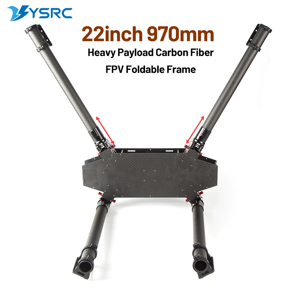 22Inch 970mm Wheelbase Carbon Fiber Foldable FPV Drone Frame Kit Heavy Payload Quadcopter Frame for 6220/5315 Motor