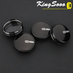 4PCS JDM Clip 60mm Cap Sport Rim ENKEI Emblem Wheel Center Caps Wheel Cover Caps Hub Cap Black & Silver