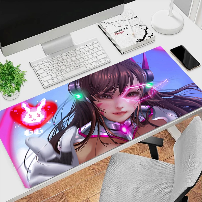 

Overwatch D.Va Table Mat Laptop Pink Anime Gaming Keyboard Mousepad Office PC Accessories Kawaii Girl Mouse Pad XXL Cute Carpet