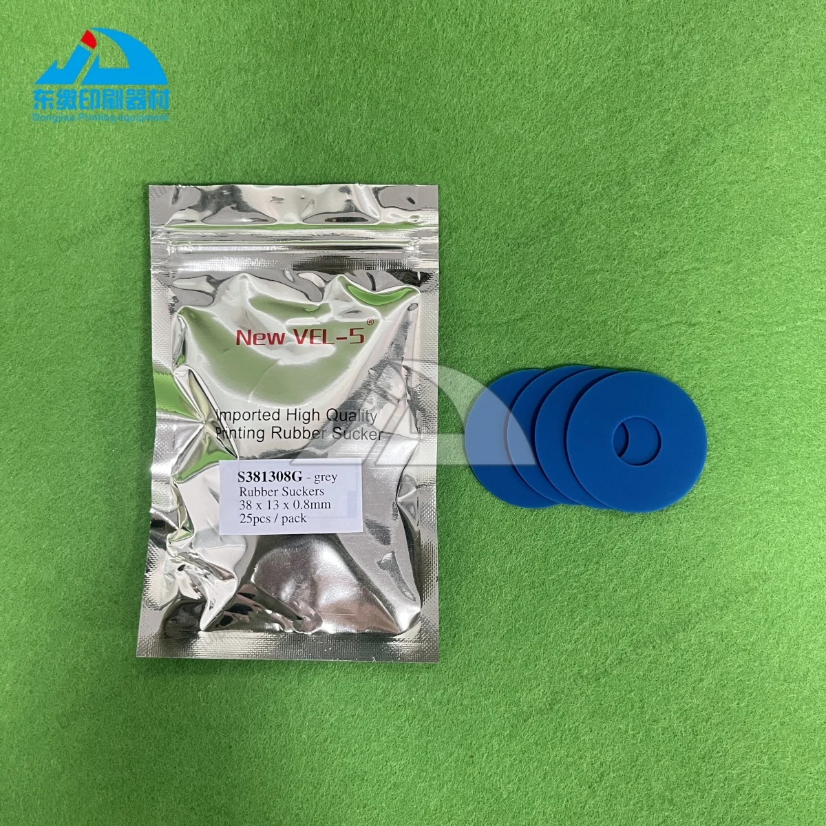 لقطع غيار ماكينات طباعة الأوفست عالية الجودة مصاصة مطاطية استبدال قطع الغيار مصاصة مطاطية زرقاء 38x13x0.8 مللي متر