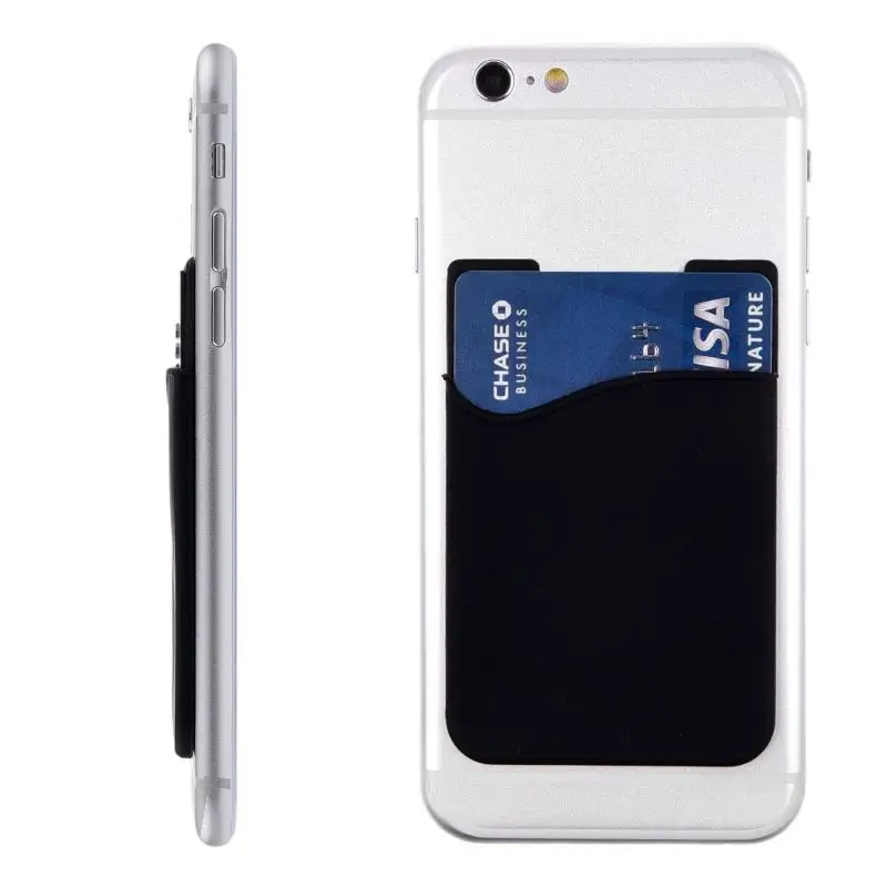 Dropship!Sticker Back Cover Cardholder Case For Mobile Phone Pouch Adhesive Phone Wallet Silicone Card Holder Pouch