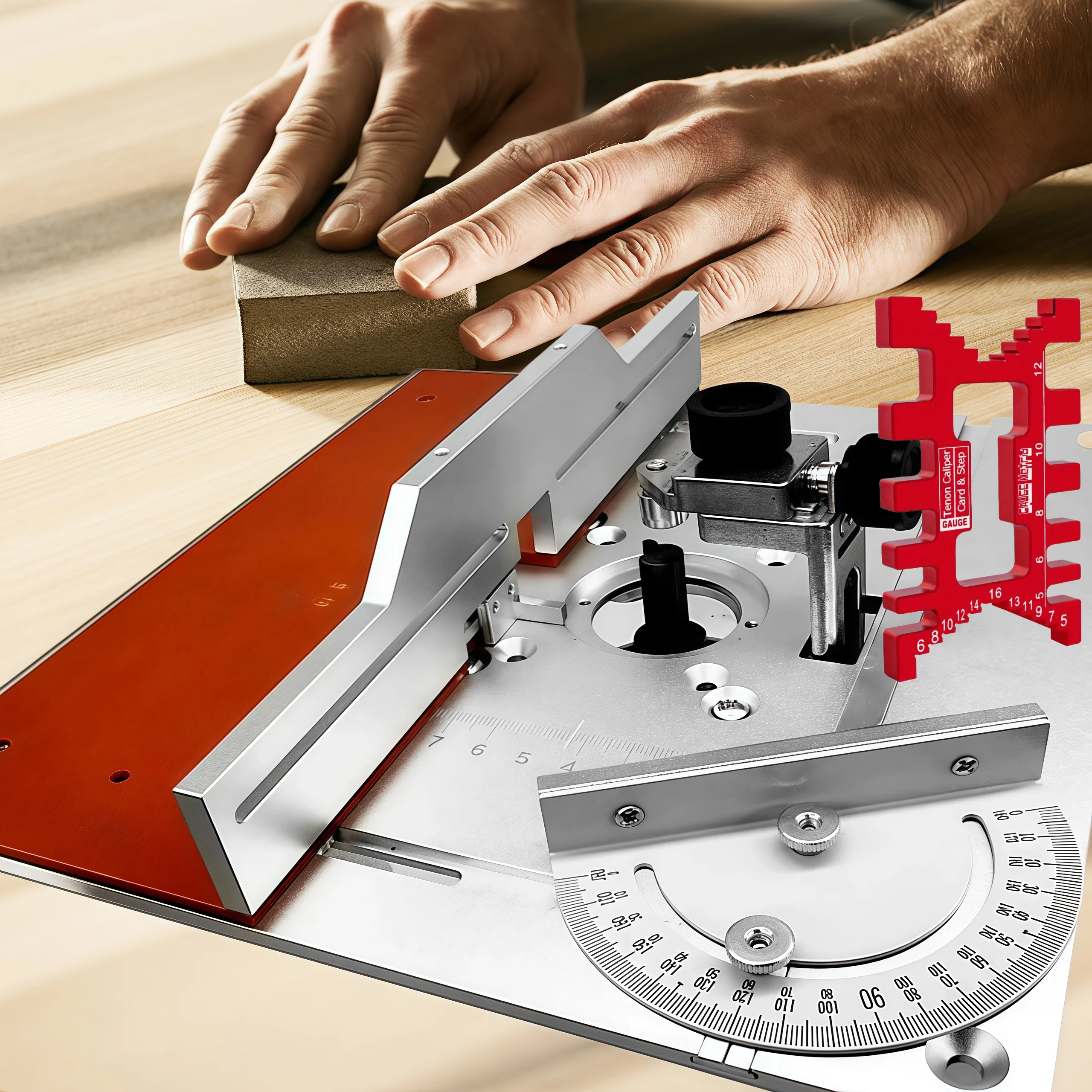 

Откидная доска для фрезерования древесины с раздвижным ограждением, шиповочный стопор и набор направляющих для углового калибра - вставная пластина стола фрезерного станка для деревообработки