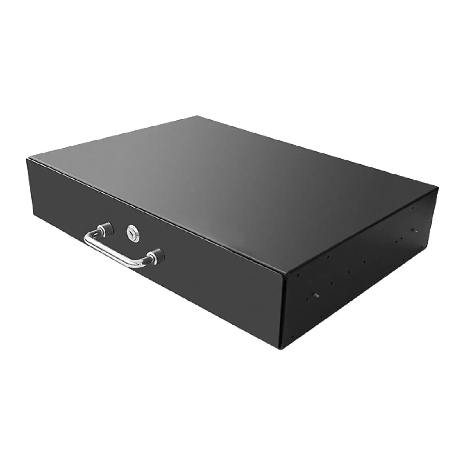 Lockable Server Rack Drawer for 19 Inch Cabinet Case with Cable Holes and Smooth Gliding Steel Tracks