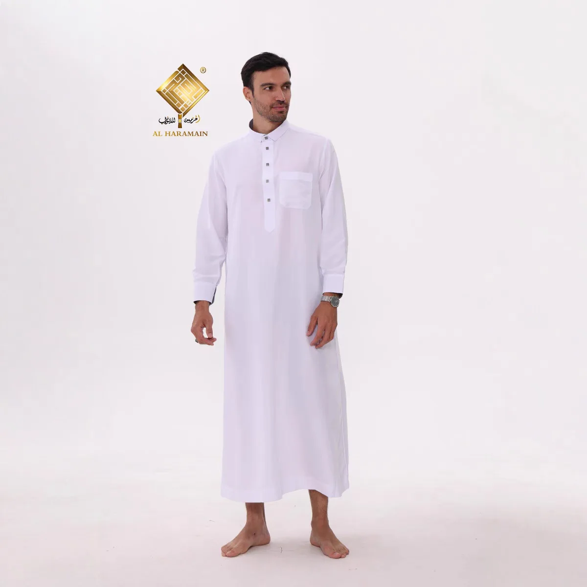 AL HANARAMAIN رداء رجالي مسلم جديد نموذج قطر، بقعة بالجملة في الشرق الأوسط