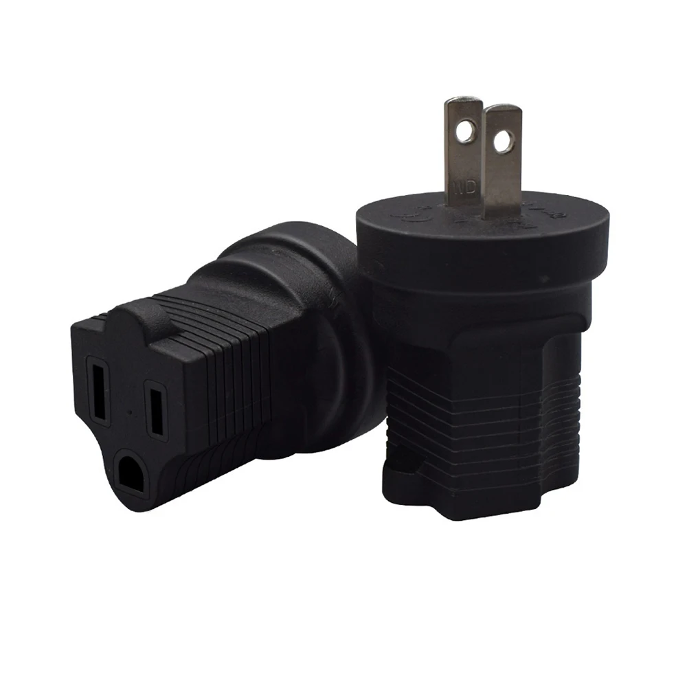 1-15P to 5-15R Adapter US 2 Prong Male to 3 Hole Female Power Convert Plug 15A AC250V Electrical Socket Converter Travel Adapter