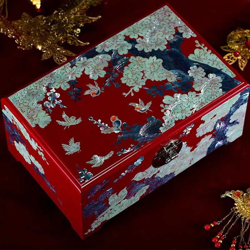 Betrothal gift box Betrothal gift box Gift gold Chinese lacquer jewelry box Storage Pingyao wedding