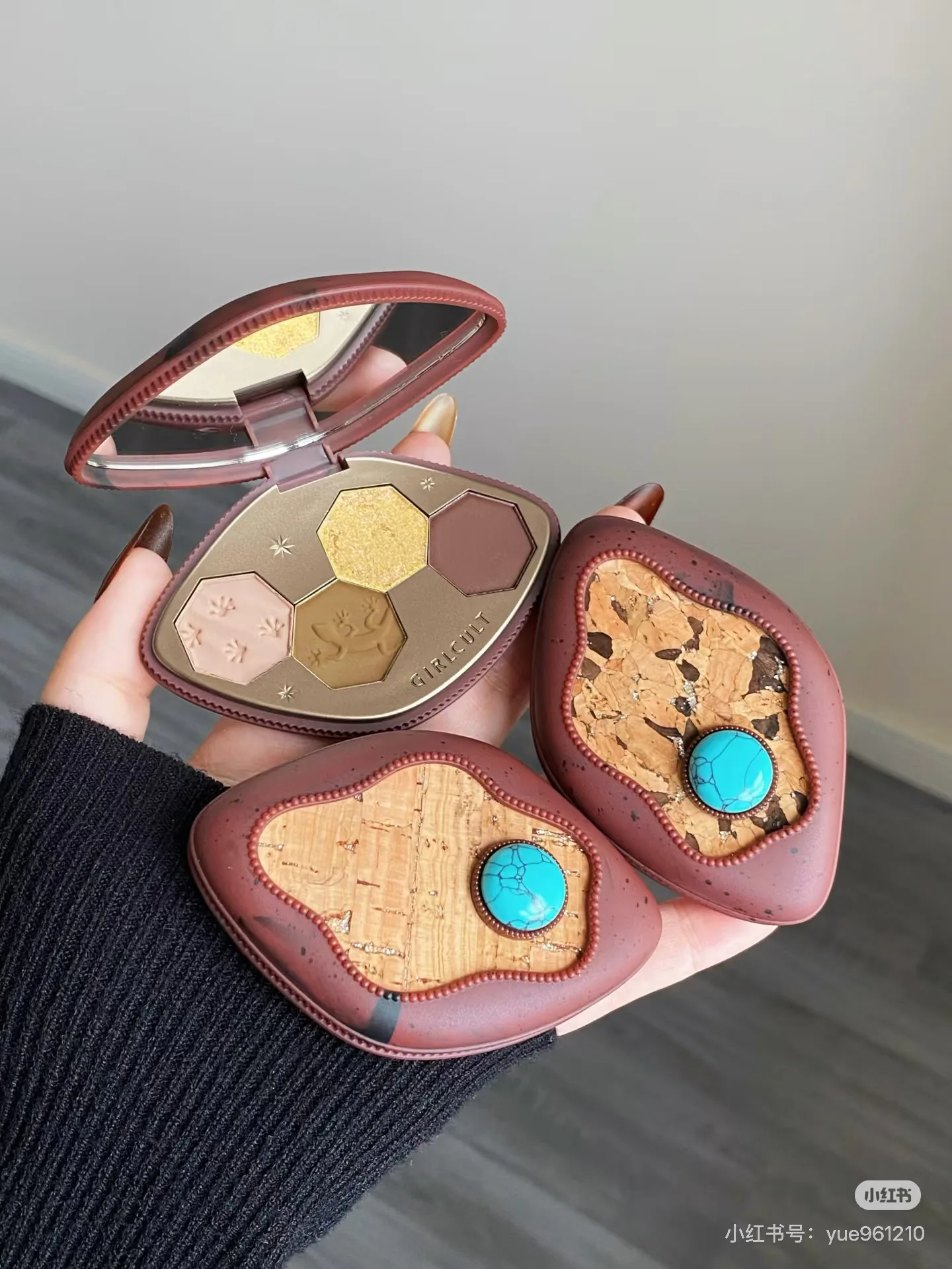 Girlcult Loulan Hippie Series 4 Color Eyeshadow Face Makeup Non Stick Lip Gloss Blush Multi-purpose Cream