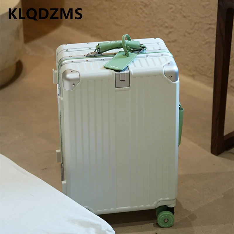 

KLQDZMS Rolling Suitcase 20"24"26"28 Inch PC Boarding Box Large Capacity Aluminum Frame Trolley Case Universal Wheel Luggage
