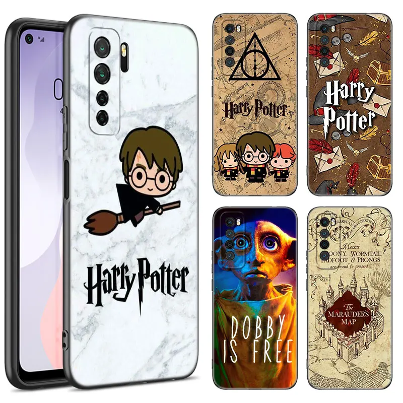 Cartoon Magic P-Pott Black Phone Case For Huawei Nova 11 12 Ultra 9 10 SE Pro 11E 11i 12i Y70 Plus Y60 Y61 Y71 Y72 Y90 Y91