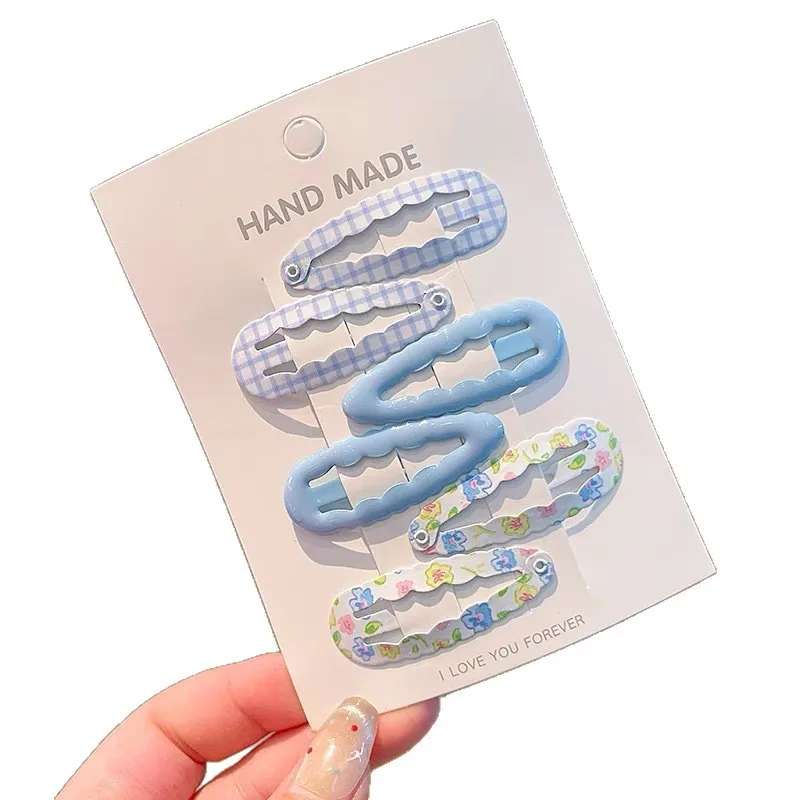 6-Piece Set of Adorable Baby Hair Clips Colorful Wavy Side Clips for Babies Girls' Bangs & Fringe Hairpins Stylish and Versatile