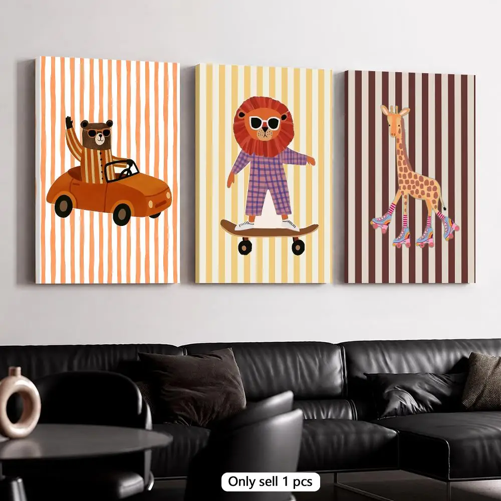 Cute funny animal Framed Wall Painting Canvas Poster Wooden Stretcher Frame Inner Frame Kit for Wall Art Painting