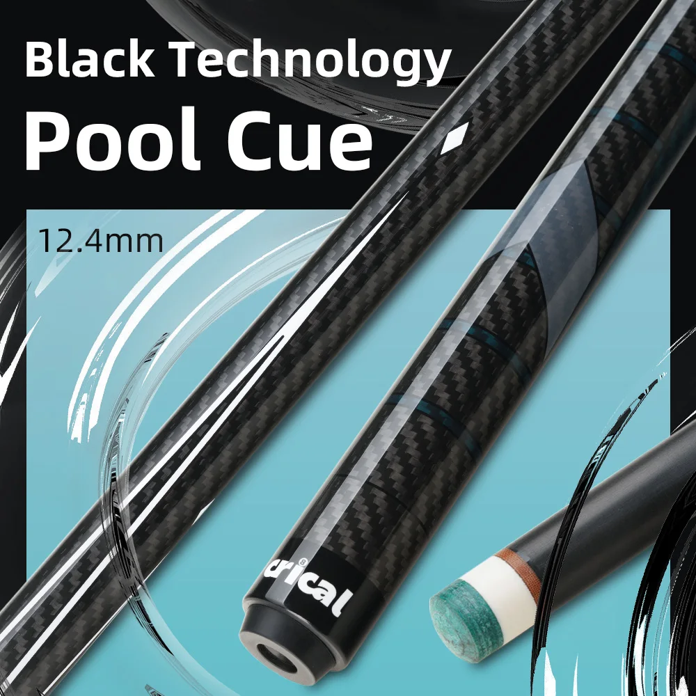 

CRICAL CL-01 Billiard Carbon Fiber Pool Cue 12.4mm Tip 1/2 Split Stick 3*8/8 Radial Pin Joint 147cm Black Technology Billiards
