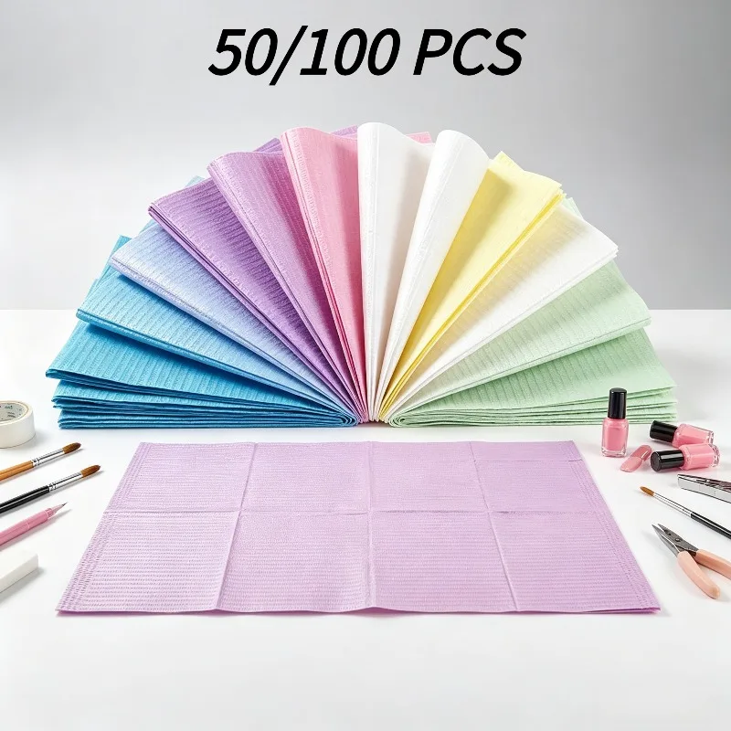 50/100Pcs Disposable Desk Mat,Nail Art Painting Table Cover,Dirt‑Isolation Tablecloth for Desktop Office Salon Protection