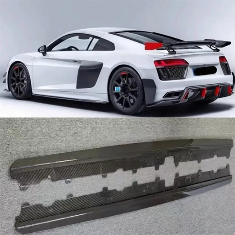 

For Audi R8 2016 2017 2018 2019 2020 2021 2022 2023 ReaI Carbon Fiber Side Skirts Pane Spoiler