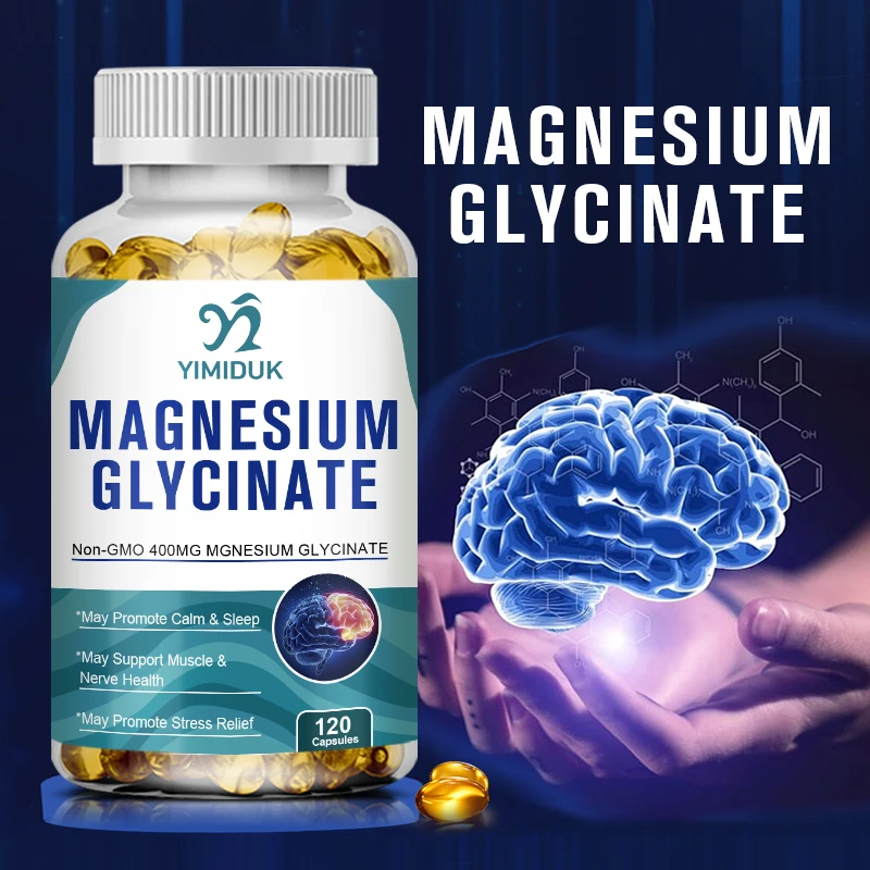 Magnesium Glycinate Capsules 400mg High Absorption Bone Support Health Care Mineral Supplement Promotes Muscle Gel 120 Capsules