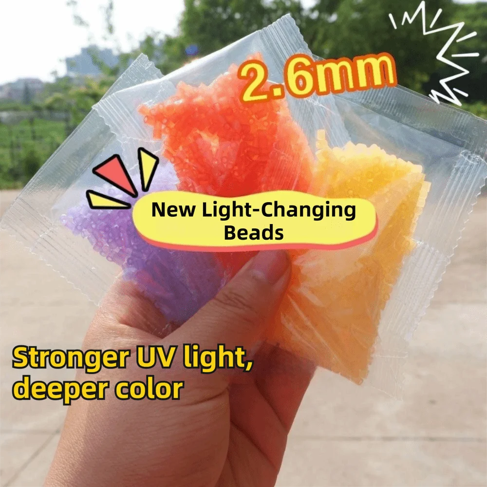 

5/8 Colors Color Change Fuse Beads Kit Light Change 2.6mm Perler Beads Temperature Change DIY Craft Melting Beads Gifts