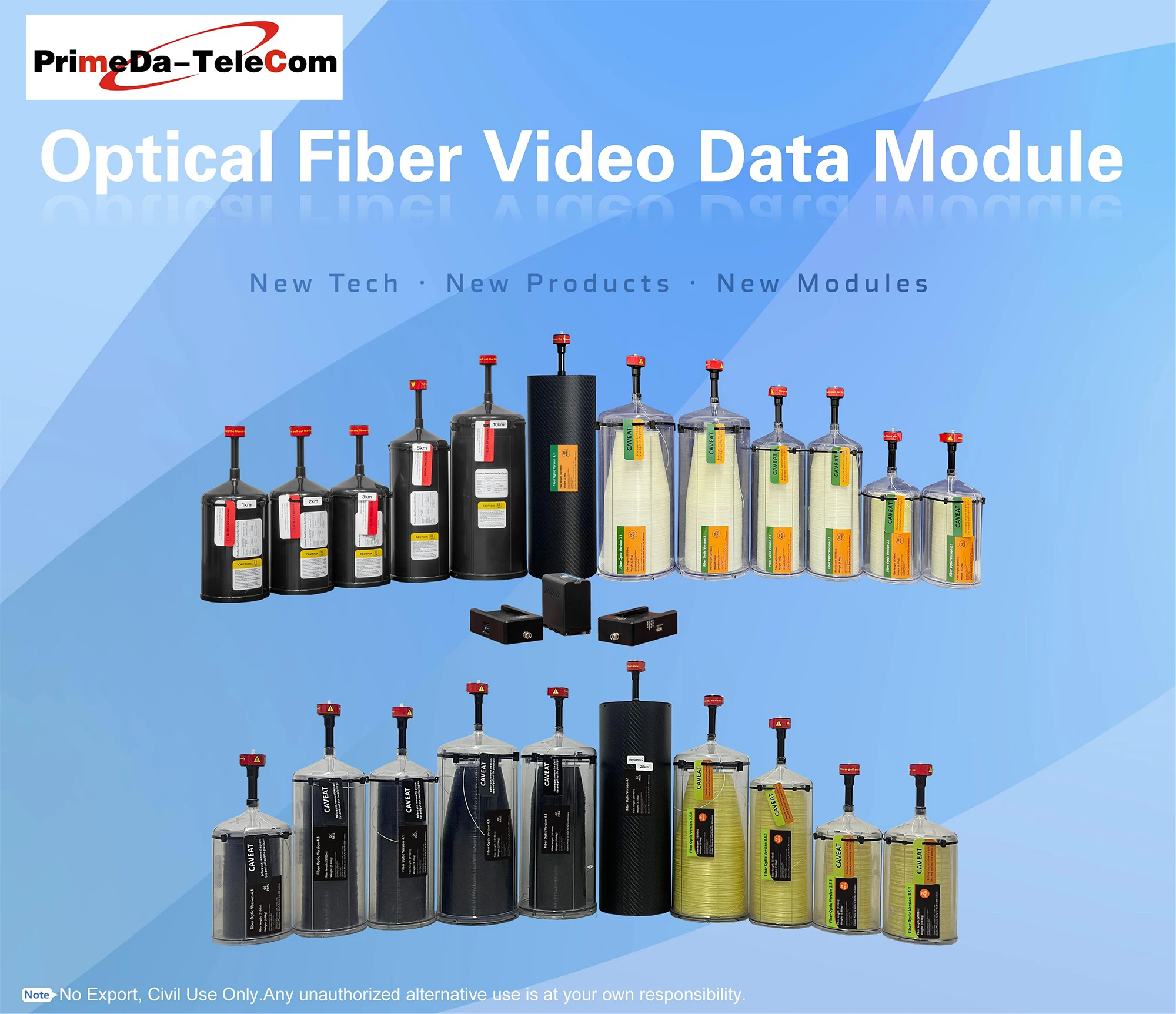 High Quality FPV Drones Optical Fiber Image Data Module Relay Extender Optical Link Sky Signal Transmission Anti Interference