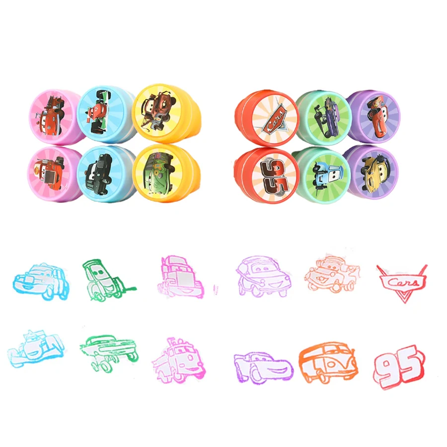 

12/24/36pcs Disney Cars Cartoon Theme Children's Stamps Party Favor Birthday Party Favors Decorations Classroom Reward Gifts