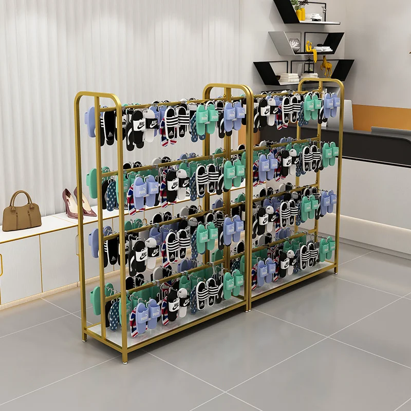 Rack Stand for Shop Shoe Display Stands Custom Double Side Retail Hooking Hanging Shoes Flip Flops Slippers Display