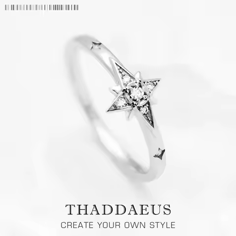 Fascinates Star Ring Europe Style Brand New Glam Fine Jewerly For Women Spring 925 Sterling Silver Trendy Gift
