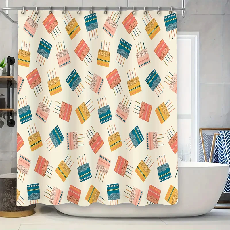 

Занавеска для душа в ванной комнате, водонепроницаемая винтажная абстрактная художественная ткань с цветочным узором, декор