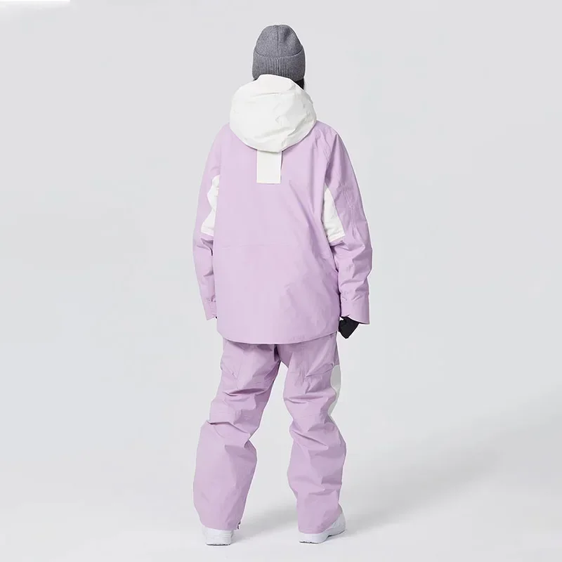 2025 Nuovo paio di set da sci addensato traspirante antivento resistente all'usura da guerra set da sci a doppia tavola pantaloni da sci larghi alpini